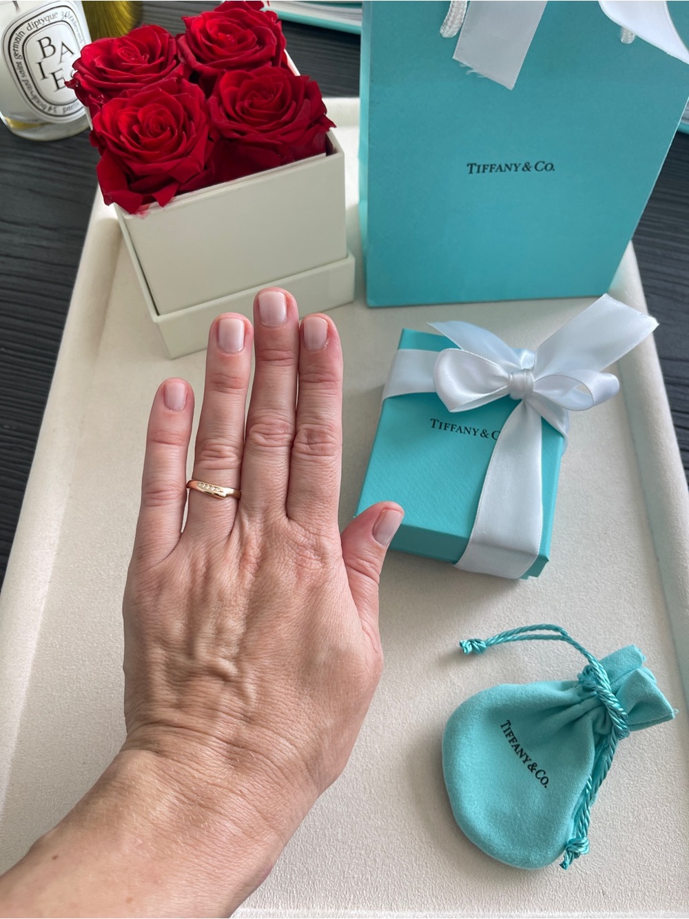 Tiffany & Co. Elsa Peretti Open Heart Band Ring size 6 NEW $1,600